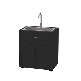MEUBLE AVEC EVIER INTEGRE NOIR