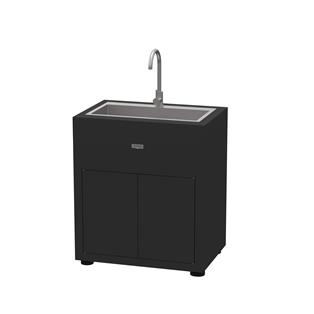 Cabinet With Built-In Sink, 80 x 55 cm Black