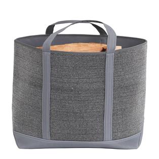 Belharra fabric Log Basket - Dark grey