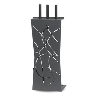 Sillage Fireplace Tool Set, Slate - 3 Accessories