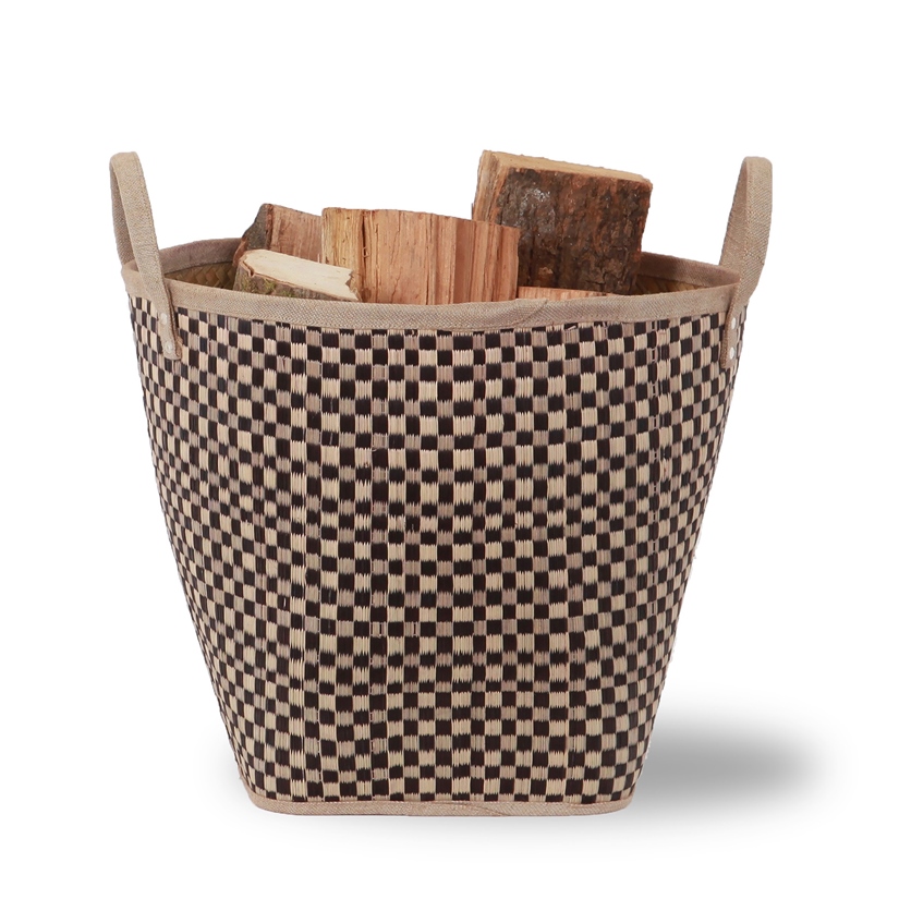 Panier à bûches motif bois Lienbacher - Accessoires poêles et chemi