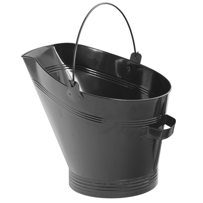 Seau à cendres laqué noir