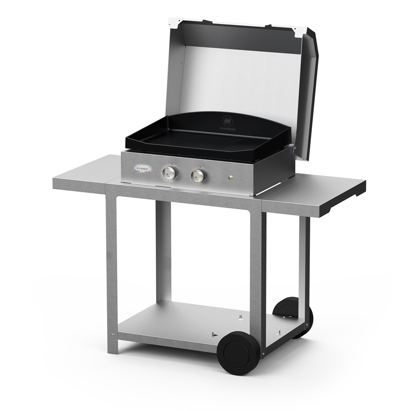 PURE GRILL INOX EDITION : PLANCHA PURE GRILL 260 INOX + CHARIOT INOX + COUVERCLE INOX