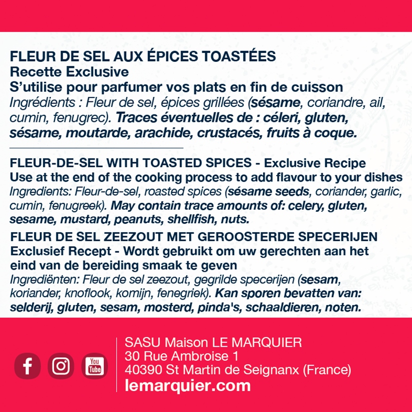 LES ÉPICES TRADITIONNELLES : Fleur de Sel aux Épices Toastées