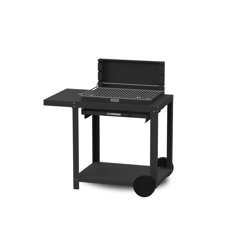BARBECUE MONTORY 61*40 NOIR V2 + CHARIOT