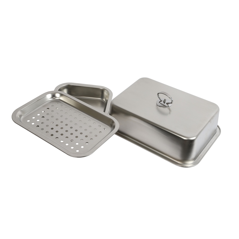 Kit Cuisson Vapeur : plat + support ajouré + cloche forme rectangulaire