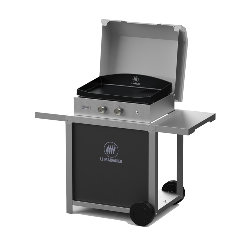 PURE GRILL INOX EDITION : PLANCHA PURE GRILL 260 INOX + CHARIOT INOX + COUVERCLE INOX
