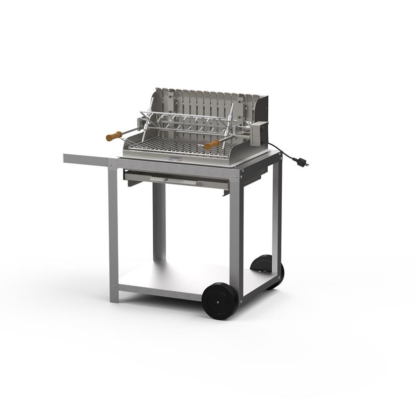 Mendy Charcoal Grill 54 x 32 Stainless Steel on Cart