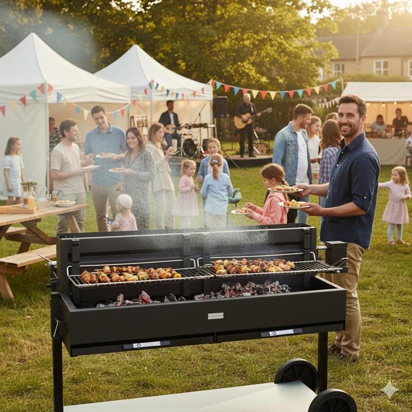 Mechoui Charcoal Grill on Cart