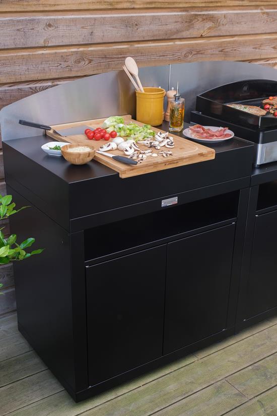 2-Element Signature Outdoor Kitchen with Backsplashes - Black