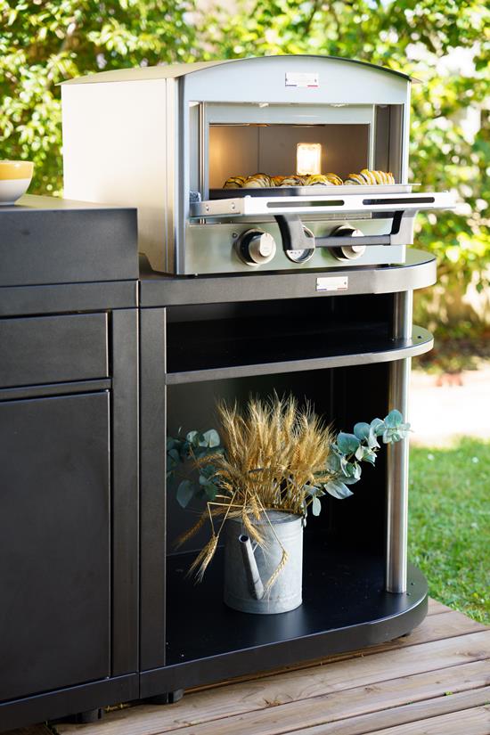 CURVED COOKING CABINET, RIGHT, 80X55 CM BLACK