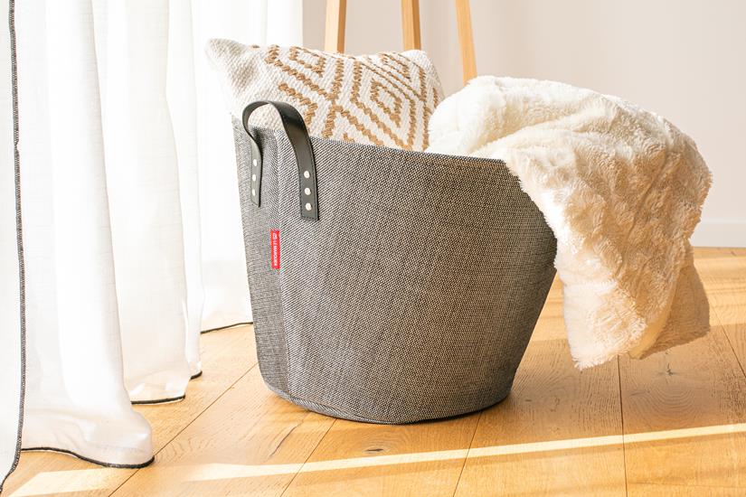 Teahupoo Fabric Log Basket Anthracite