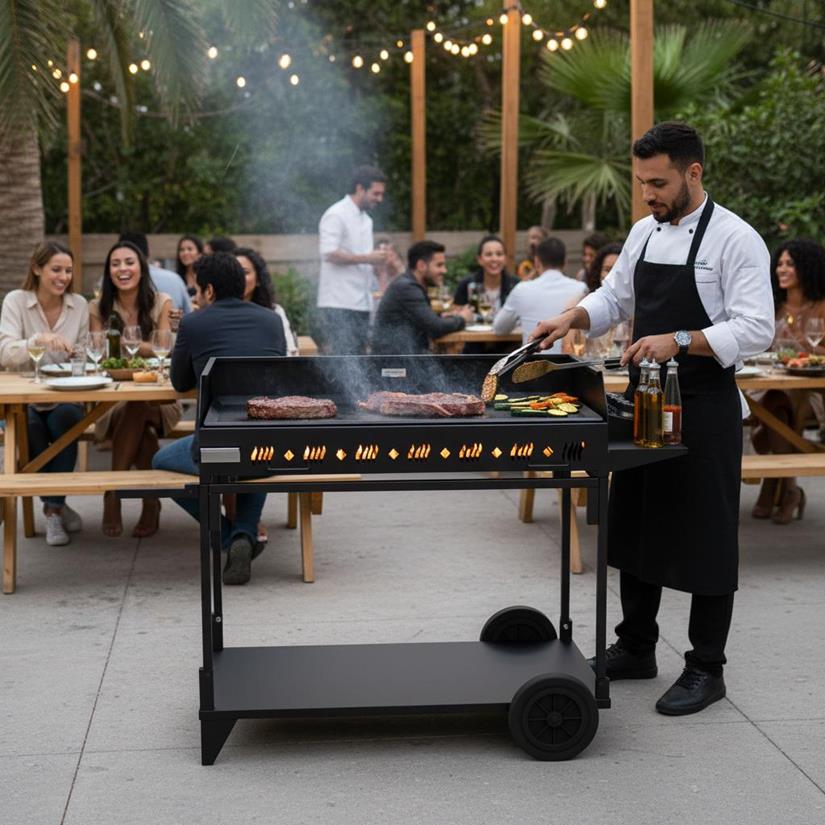 Plancha Pakita 4105 Black with Cart - French Griddle