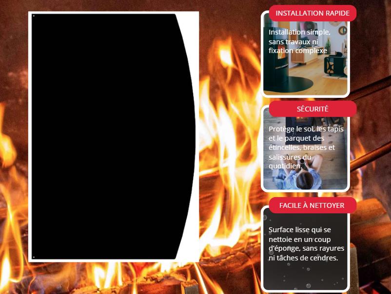 Half-Round Floor Plate Black L120 H80