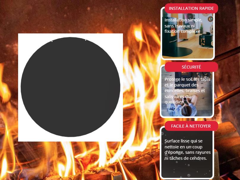 Round Floor Plate Black D74 cm