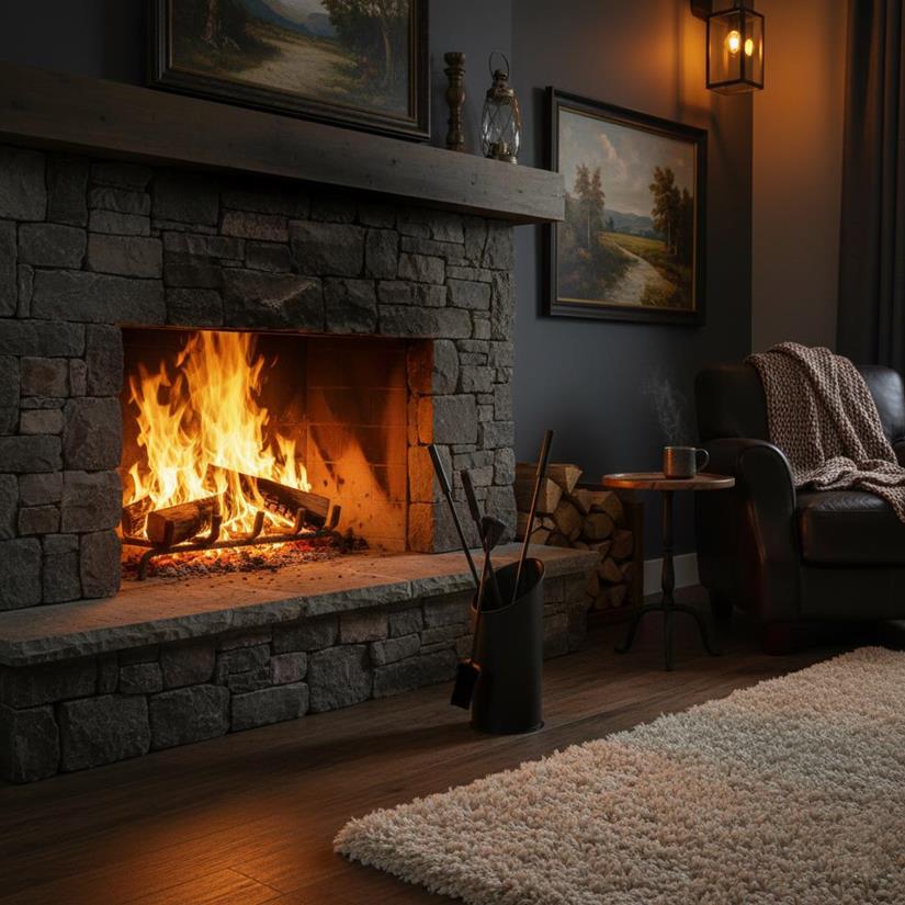 Lauki Basic Fireplace Tool Set, Black